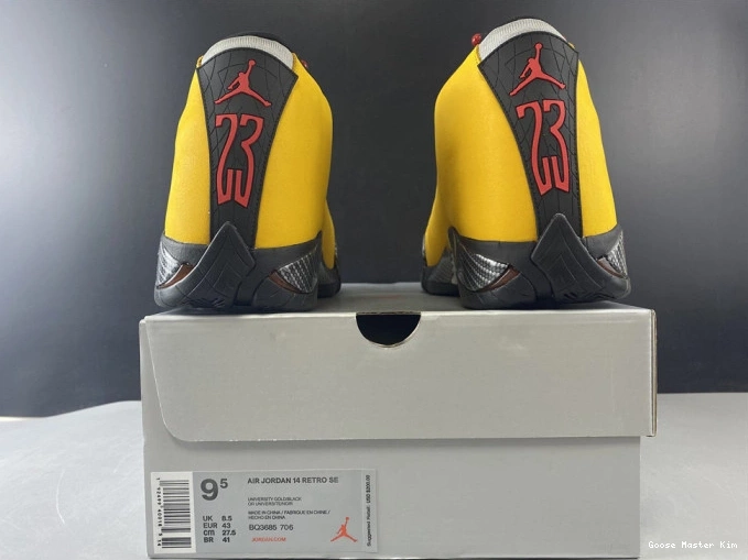 GOLD BQ3685-706 AIR UNIVERSITY RETRO 14 JORDAN 0728